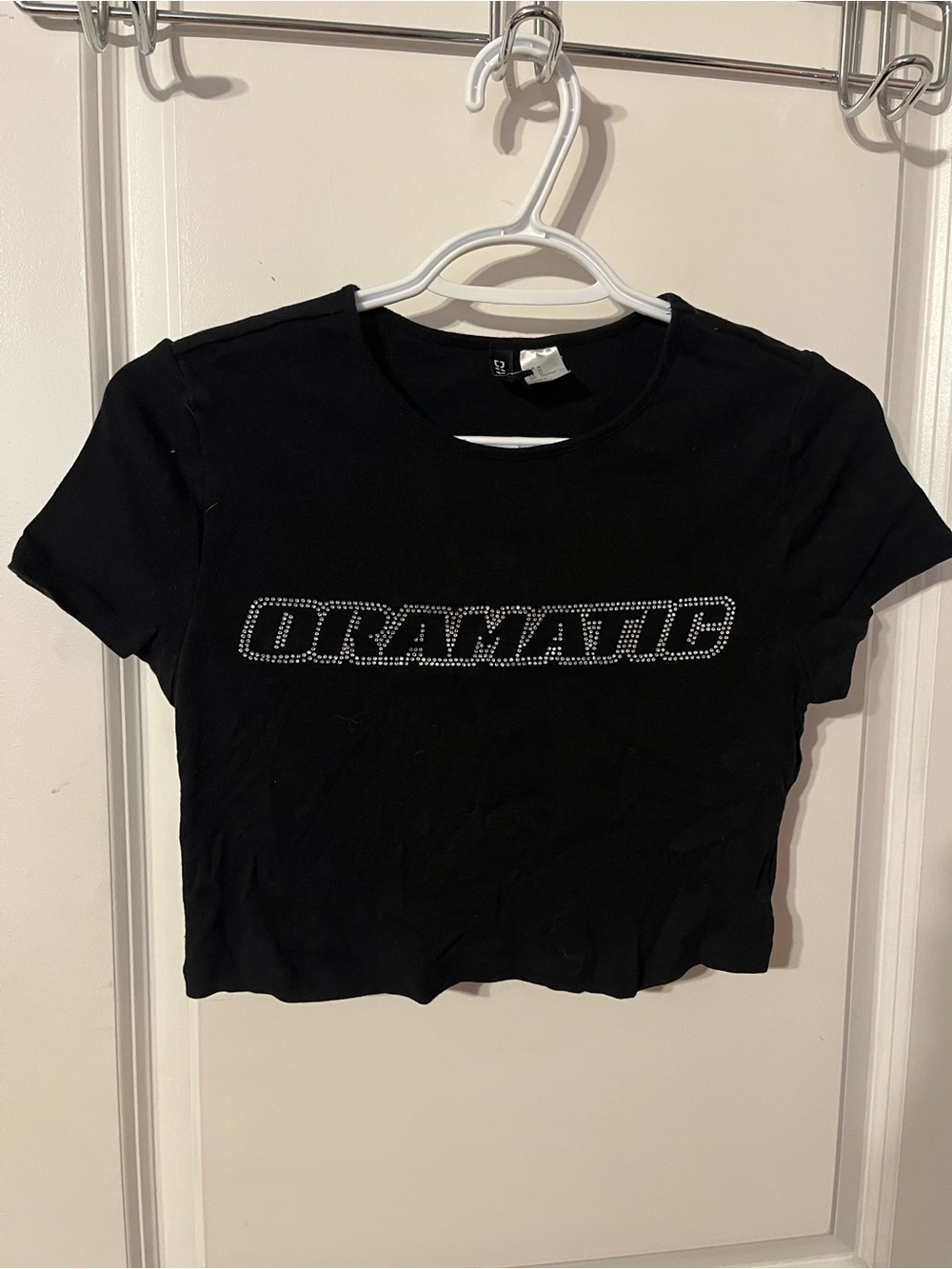 Divided Black Studded "Dramatic" Crop Top